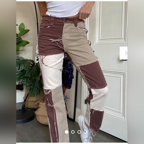 Jaded London brown patchwork jeans sz 24 from Urban Outfitters - Picture 3 of 10